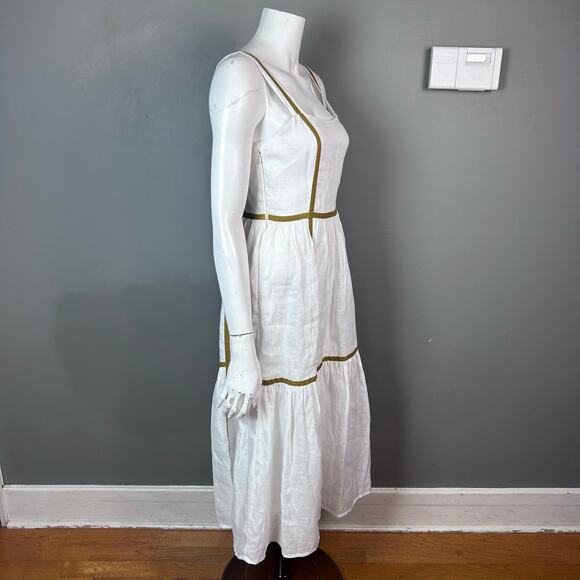Sancia Revolve dress XS linen white Arcais Apron minimalist old money retro - Picture 4 of 12